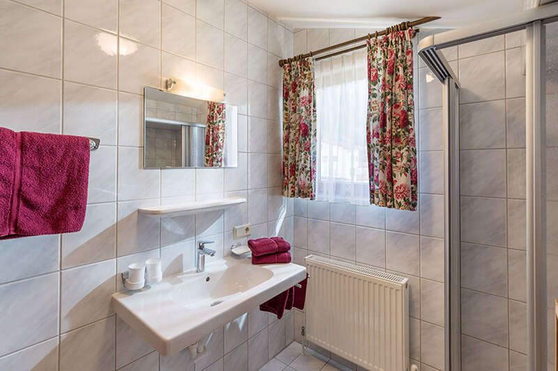 Gästehaus Wiesenheim im Zillertal mit Appartement mit  Badezimmer und Dusche