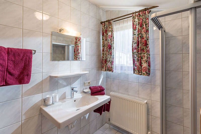 Gästehaus Wiesenheim im Zillertal mit Appartement mit  Badezimmer und Dusche